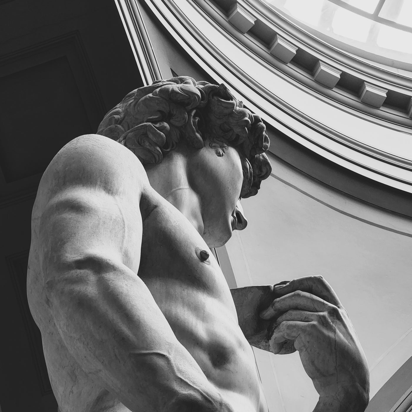 Michelangelo's "David" sculpture in Florence, Italy