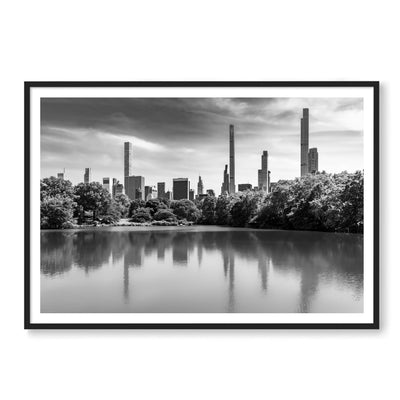 Framed photograph of Manhattan skyline in Central Park