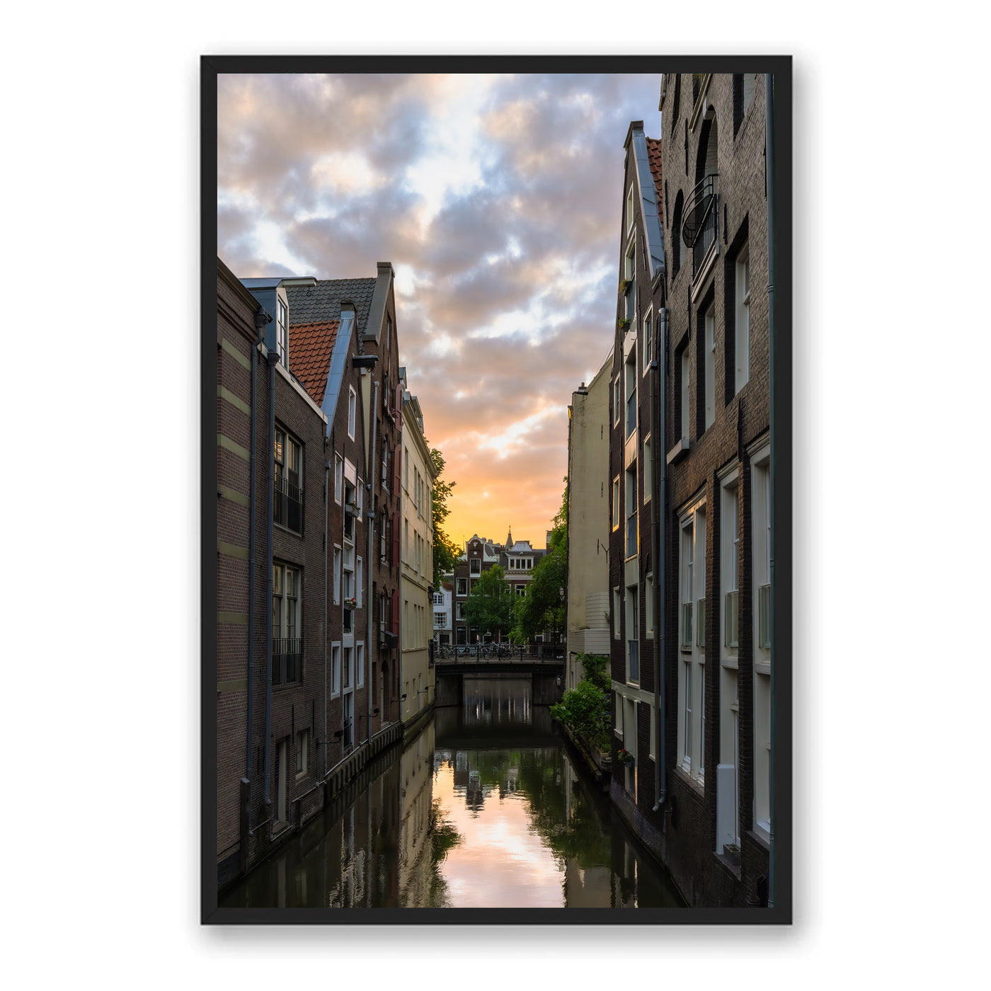 Framed fine art photography print of Amsterdam canals