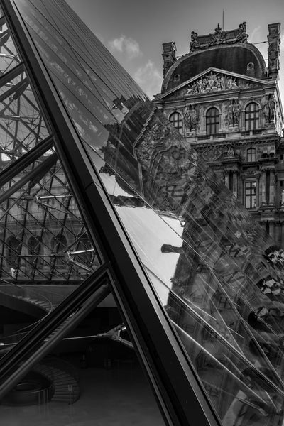 Close up view of the Louvre in Paris