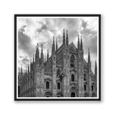 Black framed photograph of cathedral in Milan